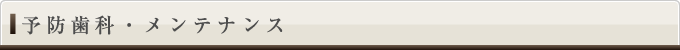 予防歯科・メンテナンス